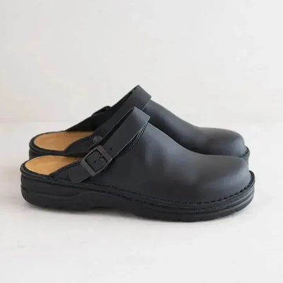 Men’s Comfy Leather Slippers – Cushioned Sole, Casual Fit