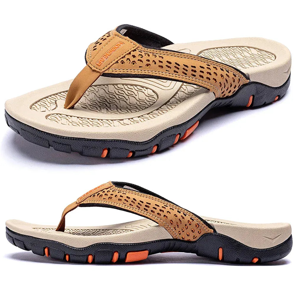 Men’s Arch Support Athletic Flip Flops – Comfortable Sports Sandals for Walking & Everyday Wear