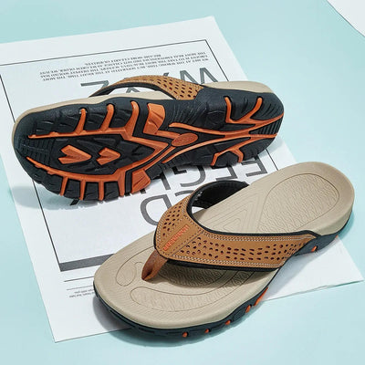 Men’s Arch Support Athletic Flip Flops – Comfortable Sports Sandals for Walking & Everyday Wear