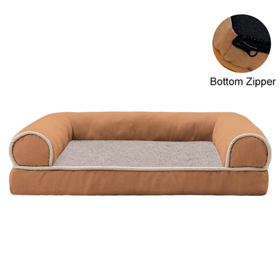 Comfy and Calming Dog Sofa Bolster Bed with Removable Washable Cover-Lumapick