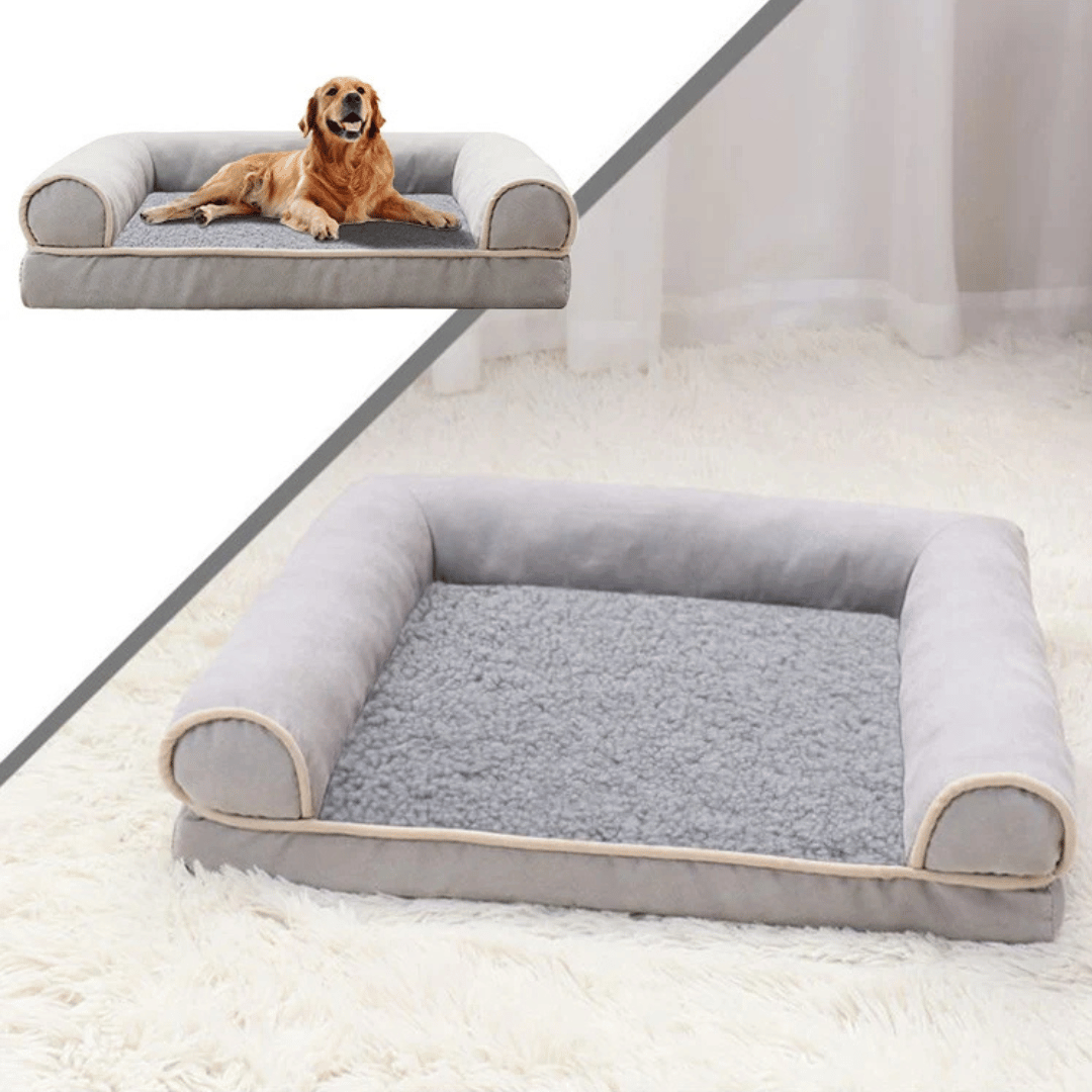 Comfy and Calming Dog Sofa Bolster Bed with Removable Washable Cover-Lumapick