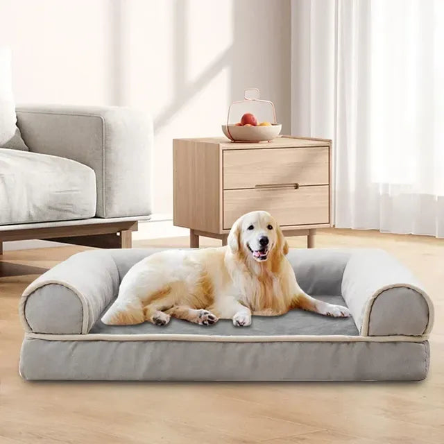Comfy and Calming Dog Sofa Bolster Bed with Removable Washable Cover-Lumapick