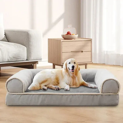 Comfy and Calming Dog Sofa Bolster Bed with Removable Washable Cover-Lumapick