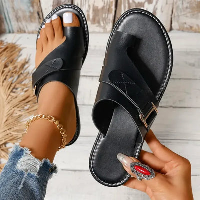 Orthopedic Leather Sandals for Women – Comfortable Bunion Relief-Lumapick