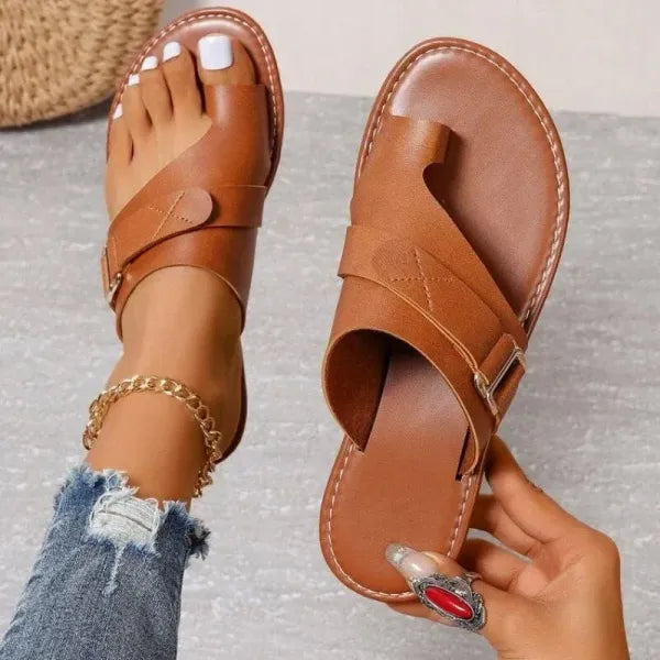 Orthopedic Leather Sandals for Women – Comfortable Bunion Relief-Lumapick